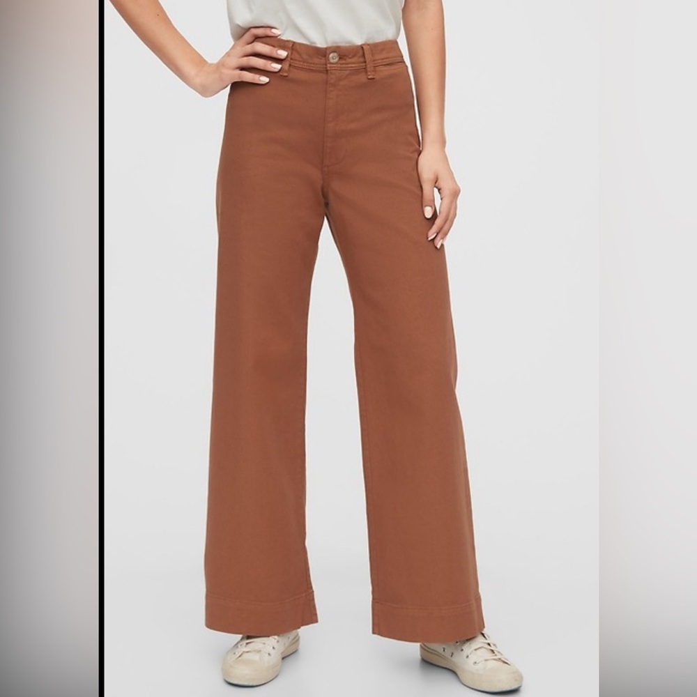 GAP High-Rise Wide-Leg Eco-Friendly Cropped Pants Size 00